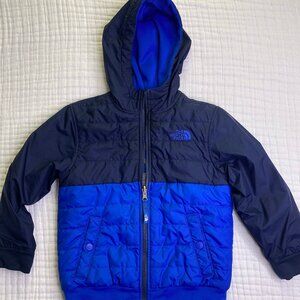 Boys North Face Reversible Jacket Coat Navy/Blue XXS 5